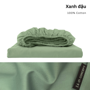 Ga trải giường Cotton Satin, màu [ Xanh đậu] À ƠI CONCEPT DGCT0004